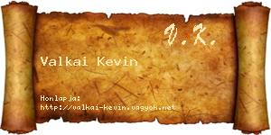 Valkai Kevin névjegykártya